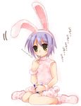  animal_ears bangs bunny_ears food nagato_yuki pocky short_hair solo suzumiya_haruhi_no_yuuutsu suzushiro_kurumi 