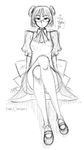  francisca glasses greyscale kaibutsu_oujo maid mike156 monochrome sketch solo 