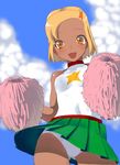  angol_mois cheerleader cloud day gyaru hair_ornament hairpin keroro_gunsou kogal lunch_(lunch3) miniskirt panties pantyshot pleated_skirt pom_poms skirt sky solo star underwear upskirt 