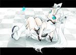 blue_eyes butterfly disney drossel_von_flugel elbow_gloves fireball_(series) gloves lace_trim personification twintails white_hair 