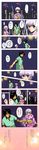  1girl bad_id bad_pixiv_id black_hair comic crowd highres holding_hands japanese_clothes kimono nobicco older purple_hair sakaki_shuuji sannomiya_shiho translation_request yukata zettai_karen_children 
