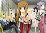  bodysuit bra cleavage hiiragi_akao jinki_extend kawamoto_satsuki kousaka_rui mel_j_vanette pantsu tachibana_elnie tsunashima_shirou undressing 