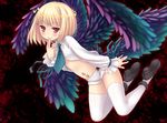  beatmania beatmania_iidx blonde_hair male_focus otoko_no_ko panties rche_(beatmania) ryo short_hair solo thighhighs underwear white_legwear white_panties wings 