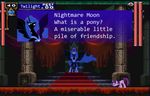  cutie_mark dialog dialogue dracula equine female feral friendship_is_magic horn konami mammal my_little_pony nightmare_moon_(mlp) parody sprites text twilight_sparkle_(mlp) unicorn video_games winged_unicorn wings 