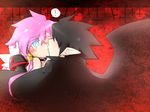  artina black_hair disgaea disgaea_4 kiss makai_senki_disgaea_4 pink_hair valbatose valvatorez_(disgaea) volcano_(disgaea) vulcanus_(disgaea_4) wink 