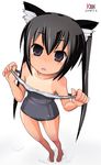  animal_ears k-on! kazuboh nakano_azusa nekomimi school_swimsuit swimsuits tan_lines undressing wet 