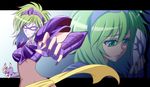  armor green_eyes green_hair h-new mask ophiuchus_shaina saint_seiya short_hair solo 