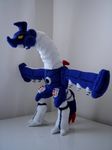  blue digimon eightohsixtythird feral machine mailbirdramon mechanical plushie real robot tail yellow_eyes 