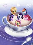  &hearts; abstract_background absurd_res angel_(mlp) apple applejack_(mlp) blonde_hair blue_eyes coffee cup equine female feral fluttershy_(mlp) food friendship_is_magic fruit generation_4 green_eyes hair hat hi_res horn horse long_hair mammal micro multi-colored_hair my_little_pony pegasus pink_hair pinkie_pie_(mlp) pony purple_eyes purple_hair rainbow_dash_(mlp) rainbow_hair rarity_(mlp) short_hair solar-slash spoon sugar sugar_cube twilight_sparkle_(mlp) unicorn wings 