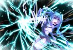  aqua_eyes aqua_hair bad_id bad_pixiv_id bandages hatsune_miku highres lightning long_hair open_mouth solo torn_clothes twintails very_long_hair vocaloid zeroshiki_kouichi 