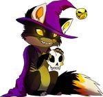  animated bell canine cape fox ghost hat mammal plain_background skull solo spirit star transparent_background undead vengefulspirits 