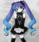  blue_hair curly_hair frills gradient_hair hatsune_miku headphones long_hair multicolored_hair project_diva project_diva_(series) purple_hair red_eyes twintails vocaloid 