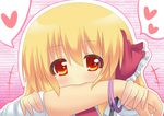  arm bad_id bad_pixiv_id blonde_hair heart red_eyes ribbon rumia shinekalta short_hair solo touhou 