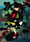  black_hair enomoto_takane gas_mask headphone_actor_(vocaloid) kagerou_project long_hair meega red_eyes shoes sneakers solo twintails vocaloid 