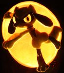  jack_o&#039;_lantern jack_o'_lantern joh-wee looking_at_viewer nintendo pok&#233;mon pok&eacute;mon pumpkin riolu solo video_games 