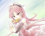  dancho_(danch) food highres long_hair mahou_shoujo_madoka_magica mouth_hold red_eyes red_hair sakura_kyouko solo taiyaki wagashi 