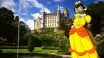  big_breasts breasts castle female invalid_background mario_bros mixed_media nintendo photo_background princess_daisy real solo video_games 