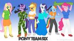  anthro anthrofied applejack_(mlp) blue blue_eyes commiecomrade english english_text equine eyes female fluttershy_(mlp) friendship friendship_is_magic green green_eyes group gun hair hat horn horse is little magic mammal mouth multi-colored multi-colored_hair my my_little_pony open pegasus pinkie_pie_(mlp) pistol pony rainbow_dash_(mlp) ranged_weapon rarity_(mlp) rocket_launcher tail text twilight twilight_sparkle_(mlp) unicorn weapon wings 