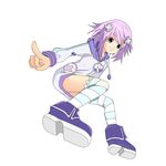  buttons cocytus d-pad d-pad_hair_ornament hair_ornament hood hoodie neptune_(choujigen_game_neptune) neptune_(series) purple_eyes purple_hair short_hair simple_background solo sweater thighhighs usb white_background zipper 