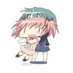  animated animated_gif aoki_ume_(style) blue_hair casual chibi creator_connection hangaku hidamari_sketch kaname_madoka mahou_shoujo_madoka_magica miki_sayaka multiple_girls open_mouth parody pink_hair short_hair smile spinning style_parody transparent_background wide_face ||_|| 