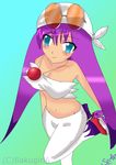  bakugirl6 bandanna blue_eyes blush breasts cleavage clothed clothing derp eyewear female gradient_background hair human humanized long_hair long_purple_hair mammal midriff navel pants purple_hair sega solo sonic_(series) sonic_riders sunglasses wave_the_swallow 