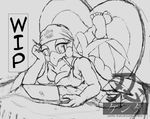  aiai avian bandanna beak bed big_breasts bird black_and_white breasts cleavage clothed clothing female japanese_text kenta-san lying monochrome nintendo nintendo_ds on_front pocky samba_de_amigo sega sketch solo sonic_(series) sonic_riders super_monkey_ball swallow_(bird) text video_games wave_the_swallow 