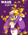  &hearts; &lt;3 angelsunbomb avian bandanna beak bird blue_eyes breasts clothing eyewear female hands_behind_head midriff pants purple purple_background purple_body purple_theme sega small_breasts solo sonic_(series) sonic_riders sparkles sunglasses swallow_(bird) wave_the_swallow white_clothing 