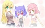  blonde_hair blue_hair drill_hair kuro_(be_ok) multiple_girls original pink_hair 