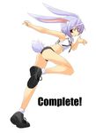  animal_ears ass bare_shoulders bunny_ears bunny_tail buruma from_behind full_body hermmy looking_at_viewer looking_back original running shoes simple_background solo sportswear tail thighs white_background 