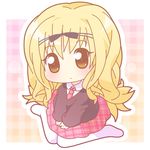  blonde_hair chibi long_hair mashiro_rima mirai_(sugar) necktie school_uniform shugo_chara! skirt solo 