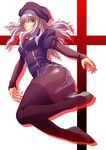  artist_request ass caren_hortensia crotch_seam fate/hollow_ataraxia fate/stay_night fate_(series) hair_over_one_eye hat high_heels layered_sleeves long_hair looking_back panties panties_under_pantyhose pantyhose shoes silver_hair solo thighhighs thighhighs_over_pantyhose underwear white_panties yellow_eyes 