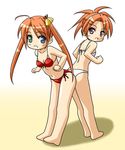  ahoge asakura_kazumi ass-to-ass back-to-back bikini chibi kagurazaka_asuna mahou_sensei_negima! masakichi_(crossroad) multiple_girls swimsuit 
