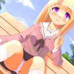  9law blush lowres original panties pantyshot school_uniform solo underwear 