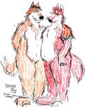  1999 anthro bd canine chubby dog duo male mammal nude plain_background sketch white_background 