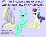  arrkhal bonbon_(mlp) cutie_mark derpy_hooves_(mlp) english_text equine female feral food friendship_is_magic group horn horse lyra_(mlp) lyra_heartstrings_(mlp) mammal muffin my_little_pony pegasus pony sitting text unicorn wings 