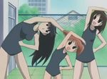  animated animated_gif azumanga_daiou kasuga_ayumu lowres mihama_chiyo multiple_girls non-web_source sakaki swimsuit 