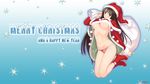  brown_hair christmas hat jpeg_artifacts long_hair panties snow taka_tony underboob underwear 