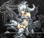  armored_core armored_core:_for_answer blue_eyes liminarity long_hair mecha_musume ponytail solo white_glint white_hair 