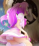  ass fairy fairy_wings fangs gdgd_fairies haruyama_kazunori lion pikupiku pink_hair skirt solo twintails underwear upskirt wings 