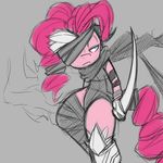  equine eye_patch eyewear female friendship_is_magic fur hair hairband horse mammal mane my_little_pony ninja pink pink_body pink_fur pink_hair pinkie_pie_(mlp) pony solo suit sword tail theshadowbrony unknown_artist weapon 