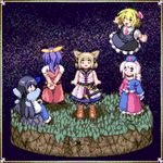  faux_figurine kisasage_kouta long_hair lowres multiple_girls rumia star_sapphire touhou toyosatomimi_no_miko watatsuki_no_yorihime yagokoro_eirin 