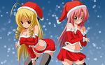  breast_hold christmas hayate_no_gotoku katsura_hinagiku pink_hair tennousu_athena thighhighs 