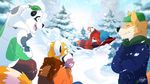  hat male mammal panda red_panda scarf snow super-tuler tail tairu tavi 