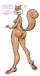  anthro big_butt breasts butt butt_grab female looking_at_viewer looking_back mammal plain_background pose rodent sandy_cheeks solo spongebob_squarepants squirrel standing unknown_artist white_background 