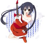  blush detached_sleeves guitar instrument k-on! kneeling nakano_azusa santa_costume solo twintails utsurogi_angu 