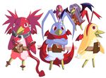  annoying_watermark bat_wings beak big_sis_prinny blush crossed_arms cute demon disgaea etna female flonne hi_res kumoridragon laharl looking_at_viewer male one_eye_closed penguin prinny tail twintails video_games vyers watermark wings wink 