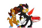  anthro chadthecartoonnut duo female male plain_background sally_acorn sega shadow_the_hedgehog sonic_(series) stab sword the transparent transparent_background weapon 