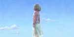  ag+_(atelieriji) back blonde_hair cloud looking_away original skirt sky solo sweater 