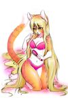  bra cat clothed clothing feline female hair long_hair mammal panties sdark391 skimpy solo underwear whiskers 