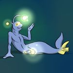  aggrobadger balls bioluminescence erection glowing glowing_penis humanoid_penis lanturn male mermaid nintendo nude penis pok&#233;mon pokemon solo uncut video_games 